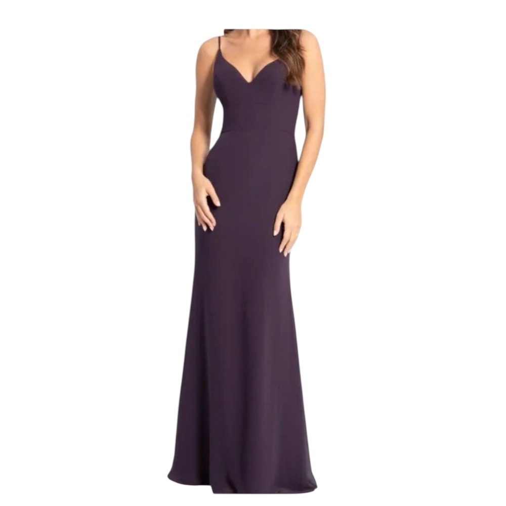 Hayley Paige Occasions Plum Maxi Dress